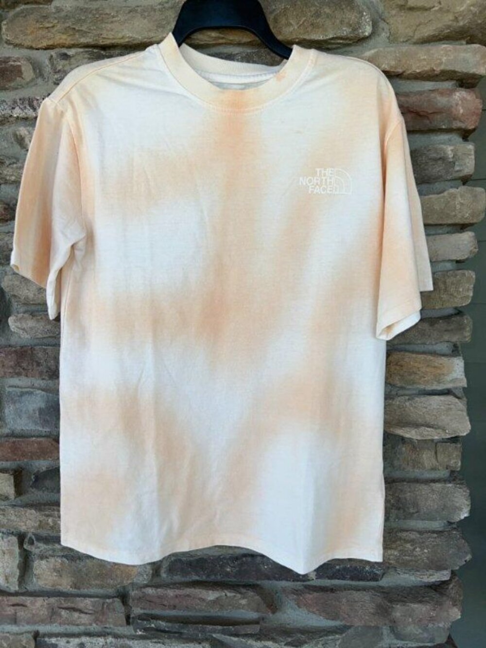 The North Face Women's SS Dye Tee Shirt Top Small XXL Apricot White Logo NWT